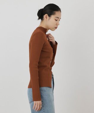 GRACE CONTINENTAL ボタンリブニットカーディガン ブラウン