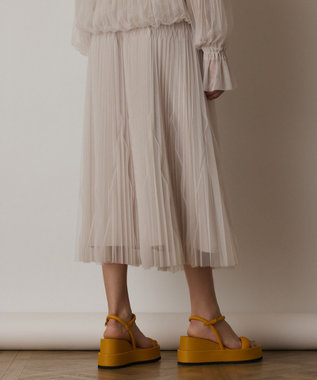 GRACE CONTINENTAL チュールマチプリーツスカート ベージュ