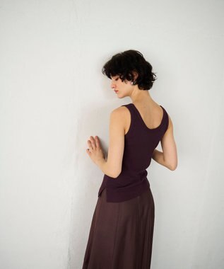 GRACE CONTINENTAL テレコノースリーブ ボルドー