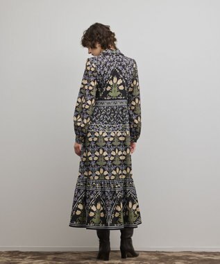 GRACE CONTINENTAL フラワーパターンプリントワンピース ブラック