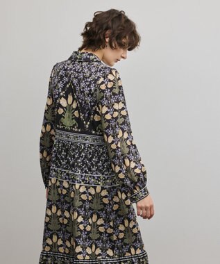 GRACE CONTINENTAL フラワーパターンプリントワンピース ブラック