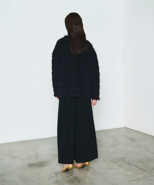 GRACE CONTINENTAL フェザーツイードニットカーディガン ブラック