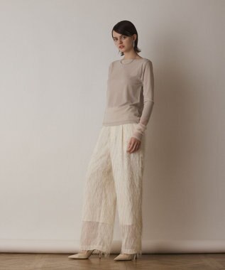 GRACE CONTINENTAL シアーアセテートカットトップ ベージュ