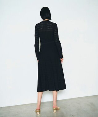 GRACE CONTINENTAL ウェーブニットワンピース ブラック