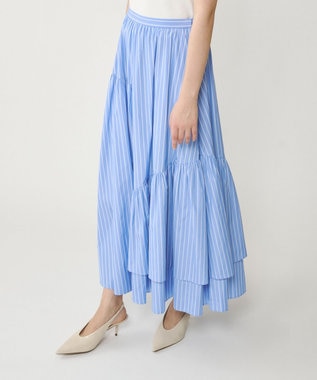 GRACE CONTINENTAL イレギュラーギャザースカート ストライプ