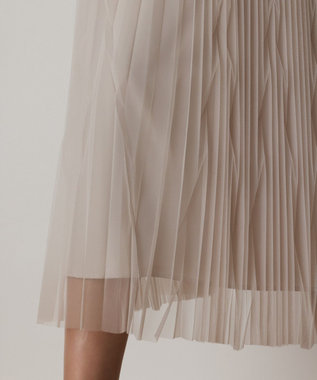 GRACE CONTINENTAL チュールマチプリーツスカート ベージュ