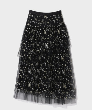 GRACE CONTINENTAL スペースembチュールスカート ブラック