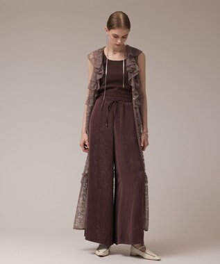 GRACE CONTINENTAL フリルカラーレースワンピース グレー