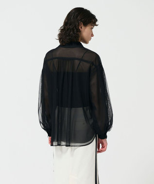 GRACE CONTINENTAL チュールレイヤードシャツ ブラック