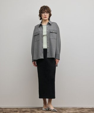 GRACE CONTINENTAL ラメフェザーニットスカート ブラック