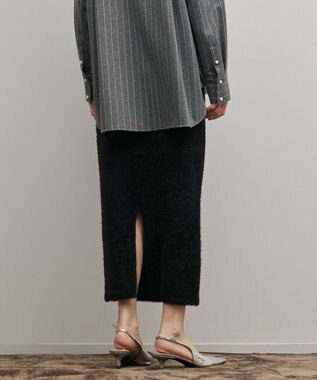 GRACE CONTINENTAL ラメフェザーニットスカート ブラック