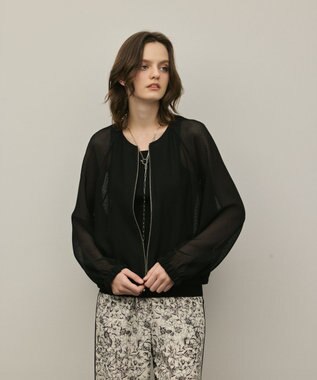 GRACE CONTINENTAL ノーカラーカラミブルゾン