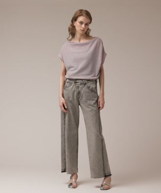 GRACE CONTINENTAL リメイクストレートデニムパンツ グレー