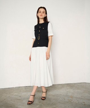 GRACE CONTINENTAL レイヤードコンビワンピース ブラック