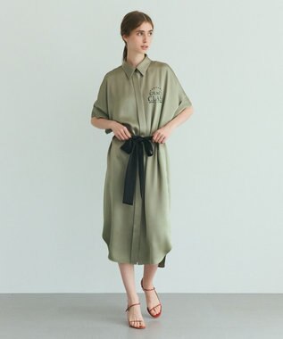 Qung 正規品 新品タグ付き ホワイト シャツワンピース サテン