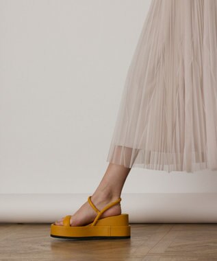 GRACE CONTINENTAL チュールマチプリーツスカート ベージュ