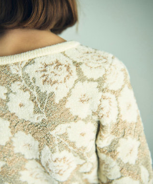 GRACE CONTINENTAL フローラルラメニットトップ ホワイト