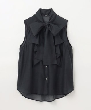 GRACE CONTINENTAL シアーボウタイノースリーブ ブラック