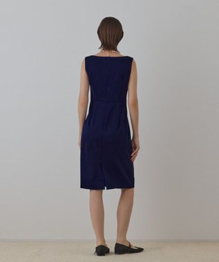 GRACE CONTINENTAL サテンクロスドレープワンピース ネイビー