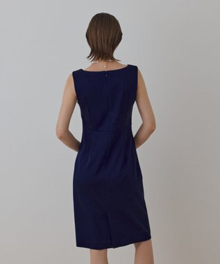 GRACE CONTINENTAL サテンクロスドレープワンピース ネイビー