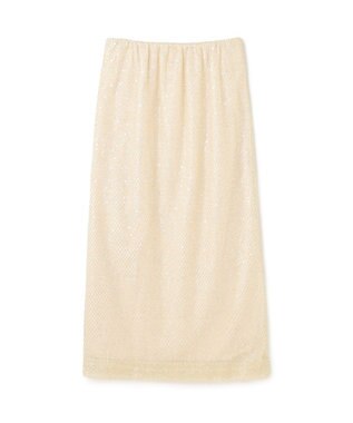 GRACE CONTINENTAL メッシュスパンコールタイトスカート ゴールド