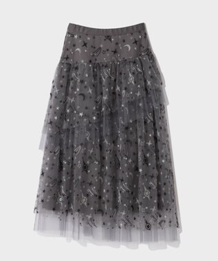GRACE CONTINENTAL スペースembチュールスカート グレー