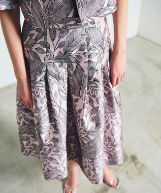 GRACE CONTINENTAL ボタニカルジャガードスカート ピンク