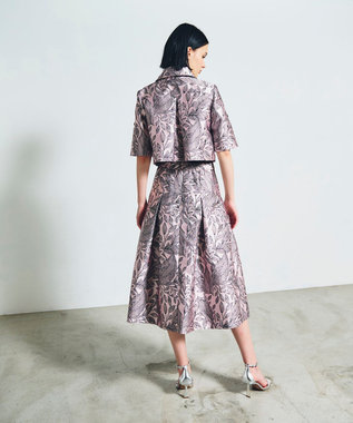 GRACE CONTINENTAL ボタニカルジャガードスカート ピンク