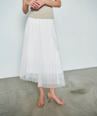 GRACE CONTINENTAL ティアードラップチュールスカート ホワイト