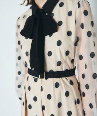 GRACE CONTINENTAL ラメドット刺繍ドレス キナリ