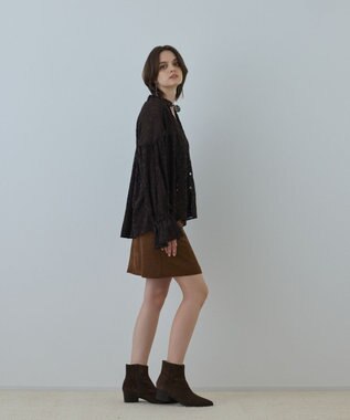 GRACE CONTINENTAL ヨウリュウembカフタンブラウス ブラウン