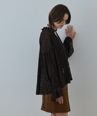 GRACE CONTINENTAL ヨウリュウembカフタンブラウス ブラウン