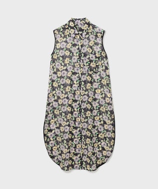 GRACE CONTINENTAL フラワーロングシャツ ブラック