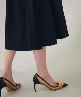 GRACE CONTINENTAL ジップディテールワンピース ブラック