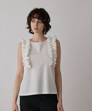 GRACE CONTINENTAL フリルカットトップ ホワイト