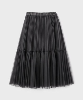 GRACE CONTINENTAL チュールティアードスカート グレー