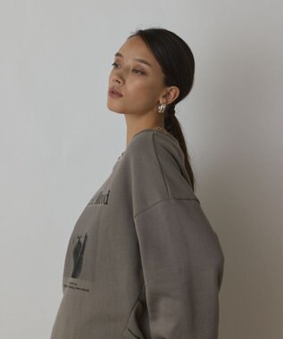 GRACE CONTINENTAL Catphoto裏毛トップ カーキ