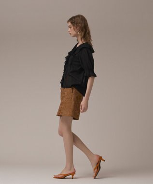 GRACE CONTINENTAL リーフジャガードショートパンツ キャメル