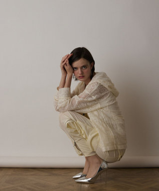 GRACE CONTINENTAL キカレースフード付トップ キナリ