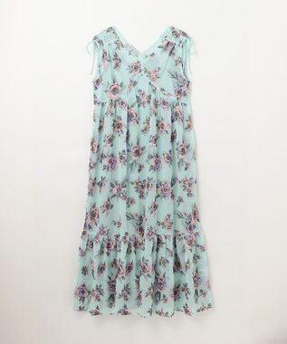 GRACE CONTINENTAL エスニックフラワー刺繍ワンピース ライトグリーン