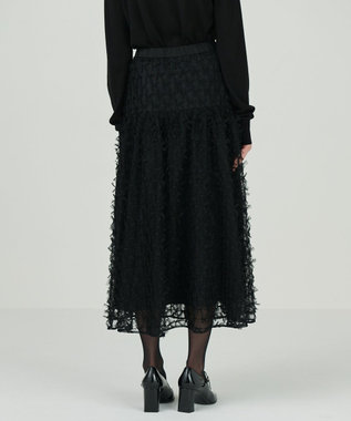 GRACE CONTINENTAL チュールリボン刺繍スカート ブラック