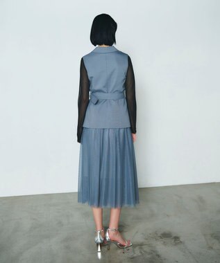 GRACE CONTINENTAL テーラーチュールワンピース グレー