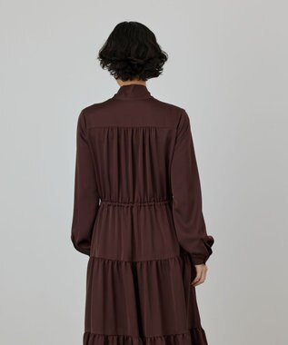 GRACE CONTINENTAL ボウタイティアードワンピース ブラウン