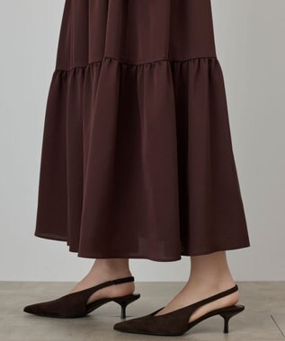 GRACE CONTINENTAL ボウタイティアードワンピース ブラウン