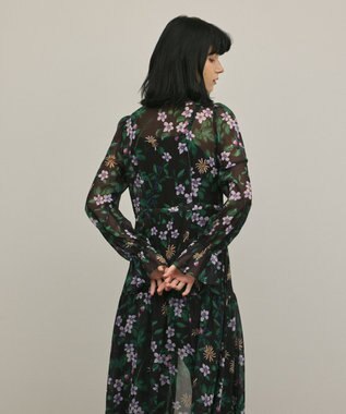 GRACE CONTINENTAL ドロストティアードフレアワンピース ブラック