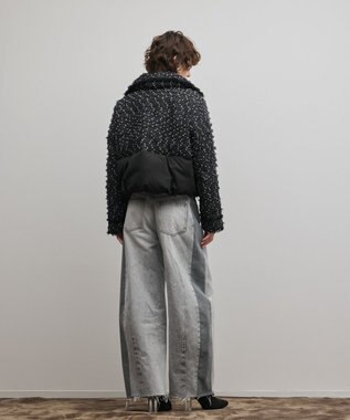 GRACE CONTINENTAL ツイードダウンジャケット ブラック