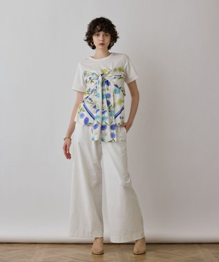 GRACE CONTINENTAL スカーフプリントコンビトップ キナリ