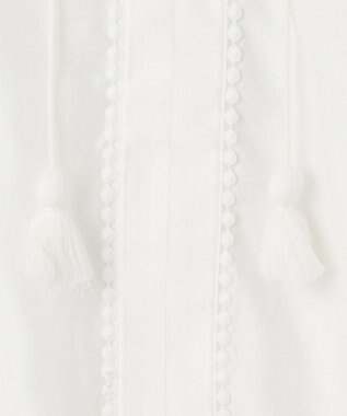 GRACE CONTINENTAL ヤシ柄カットワークトップ ホワイト