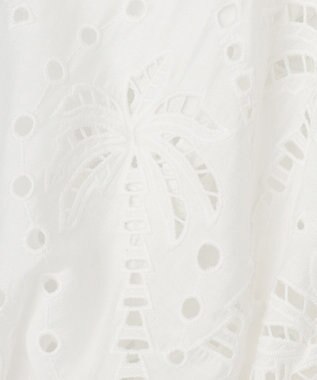 GRACE CONTINENTAL ヤシ柄カットワークトップ ホワイト