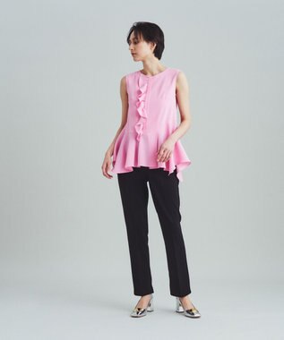 GRACE CONTINENTAL スカーフヘムフリルノースリーブ ピンク